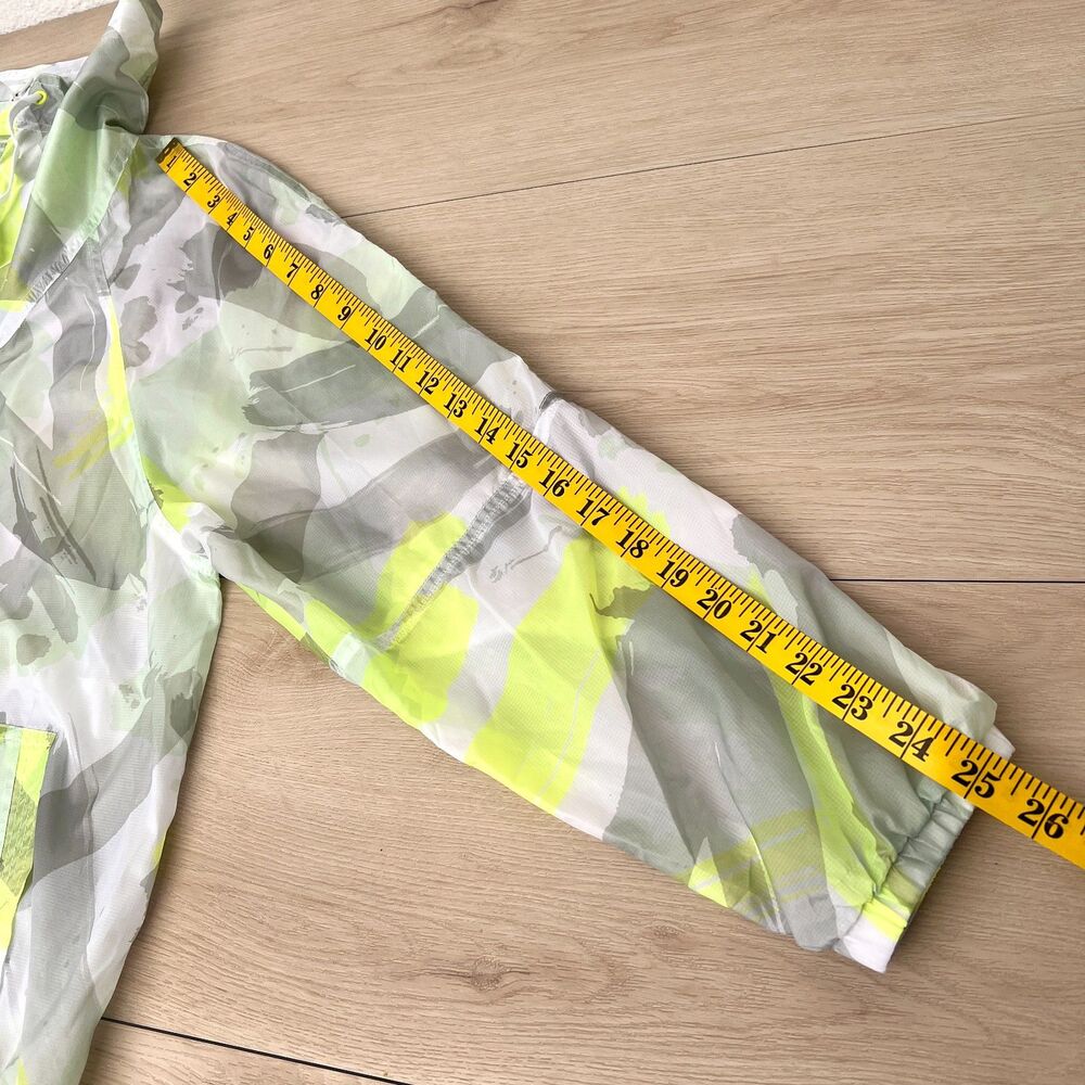 DKNY Jeans Neon Lime Green White Gray Camouflage Women's Windbreaker Size Large - Picture 13 of 16
